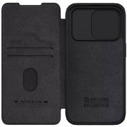 Кожаный чехол-книга Nillkin Qin Pro Camshield для Apple iPhone 15 Pro Max (6.7") Черный