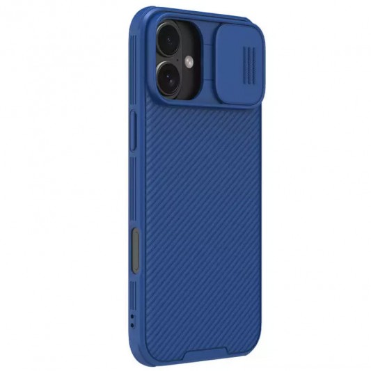 Карбоновая накладка Nillkin CamShield Pro Magnetic для Apple iPhone 16 (6.1") Blue - изображение 2