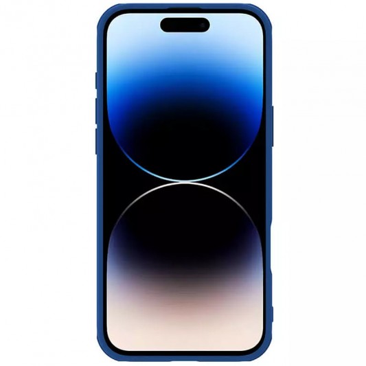 Карбоновая накладка Nillkin CamShield Pro Magnetic для Apple iPhone 16 (6.1") Blue - изображение 4