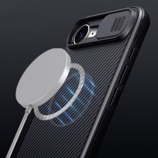 Карбоновая накладка Nillkin CamShield Pro Magnetic для Apple iPhone 16e (6.1") Black - изображение 6