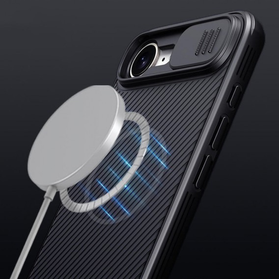 Карбонова накладка Nillkin CamShield Pro Magnetic для Apple iPhone 16e (6.1") Black