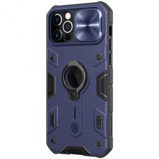 TPU+PC чехол Nillkin CamShield Armor (шторка на камеру) для Apple iPhone 12 Pro Max (6.7") Синий - изображение 1
