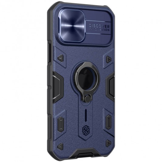 TPU+PC чехол Nillkin CamShield Armor (шторка на камеру) для Apple iPhone 12 Pro Max (6.7") Синий - изображение 2