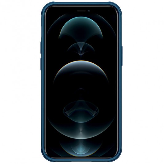 Карбоновая накладка Nillkin CamShield Pro для Apple iPhone 13/14 (6.1") Синий / Blue - изображение 1