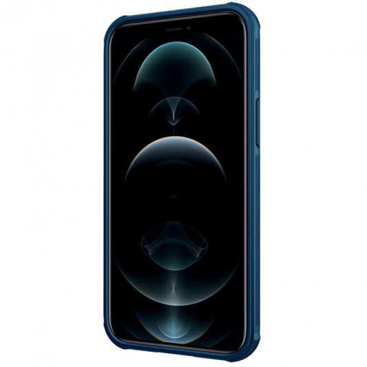 Карбоновая накладка Nillkin CamShield Pro для Apple iPhone 13/14 (6.1") Синий / Blue - изображение 4