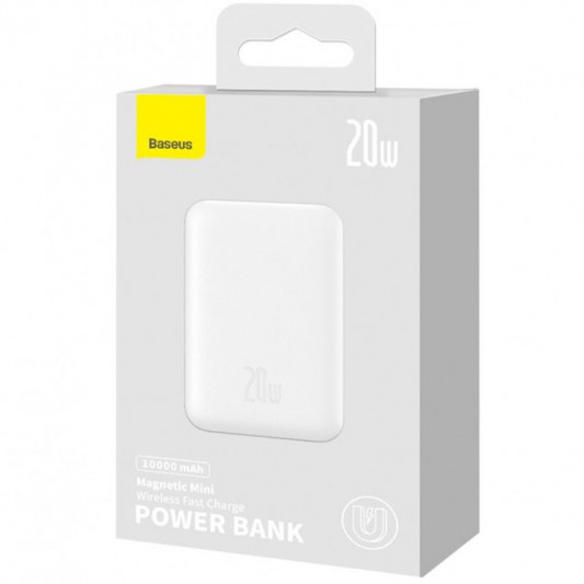Портативный ЗП Power Bank Baseus Magnetic Mini 20W c БЗП 10000 mAh (PPCX070001) White - изображение 3