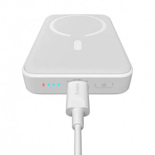 Портативный ЗП Power Bank Baseus Magnetic Mini 20W c БЗП 10000 mAh (PPCX070001) White - изображение 4