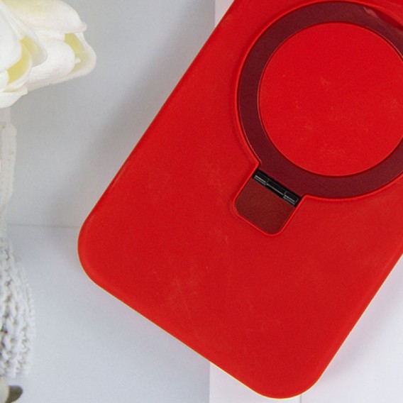 Чехол Silicone Case Full Protective NO LOGO with Ring для Apple iPhone 13/14 (6.1") Red