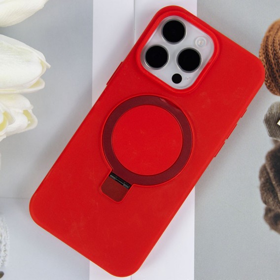 Чохол Silicone Case Full Protective NO LOGO with Ring для Apple iPhone 12 Pro / 12 (6.1") Red