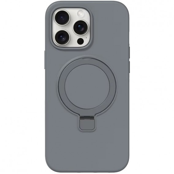Чохол Silicone Case Full Protective NO LOGO with Ring для Apple iPhone 12 Pro / 12 (6.1") Grey