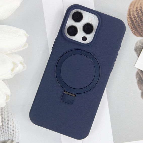 Чохол Silicone Case Full Protective NO LOGO with Ring для Apple iPhone 12 Pro / 12 (6.1") Dark Blue