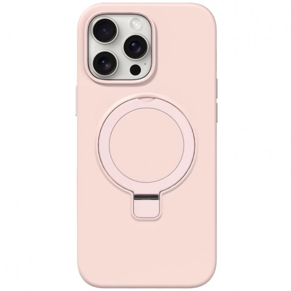 Чохол Silicone Case Full Protective NO LOGO with Ring для Apple iPhone 12 Pro / 12 (6.1") Pink
