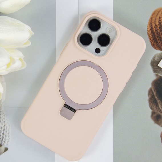 Чохол Silicone Case Full Protective NO LOGO with Ring для Apple iPhone 14 Pro (6.1") Pink