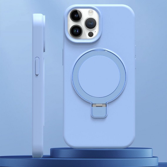 Чехол Silicone Case Full Protective NO LOGO with Ring для Apple iPhone 15 Pro (6.1") Blue