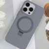 Чехол Silicone Case Full Protective NO LOGO with Ring для Apple iPhone 15 Pro (6.1") Grey
