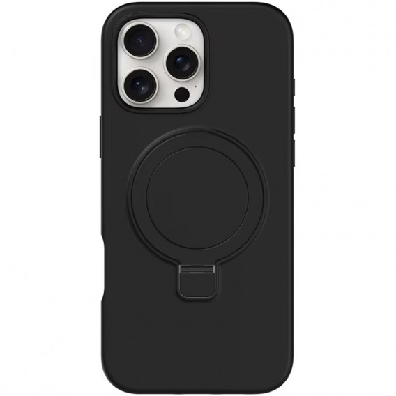 Чехол Silicone Case Full Protective NO LOGO with Ring для Apple iPhone 16 Pro (6.3") Black