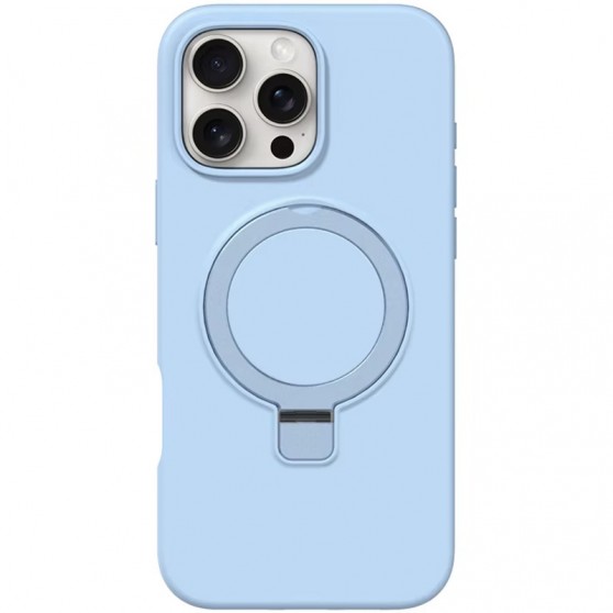 Чохол Silicone Case Full Protective NO LOGO with Ring для Apple iPhone 16 Pro Max (6.9") Blue