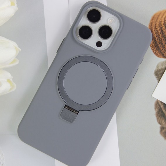 Чохол Silicone Case Full Protective NO LOGO with Ring для Apple iPhone 13 Pro (6.1") Grey