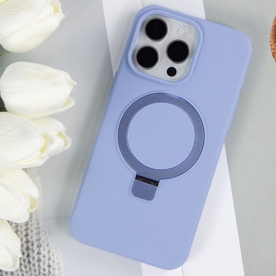 Чохол Silicone Case Full Protective NO LOGO with Ring для Apple iPhone 13 Pro Max (6.7") Blue