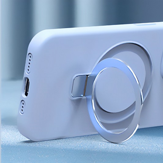 Чехол Silicone Case Full Protective NO LOGO with Ring для Apple iPhone 15 (6.1") Blue - изображение 1