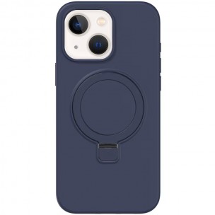Чохол Silicone Case Full Protective NO LOGO with Ring для Apple iPhone 15 (6.1") Dark Blue