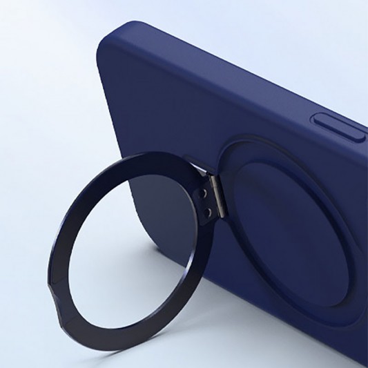Чехол Silicone Case Full Protective NO LOGO with Ring для Apple iPhone 15 (6.1") Dark Blue - изображение 1