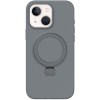 Чохол Silicone Case Full Protective NO LOGO with Ring для Apple iPhone 15 (6.1") Grey