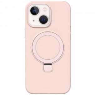 Чохол Silicone Case Full Protective NO LOGO with Ring для Apple iPhone 15 (6.1") Pink
