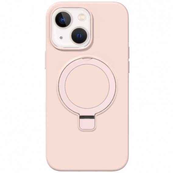 Чохол Silicone Case Full Protective NO LOGO with Ring для Apple iPhone 15 (6.1") Pink