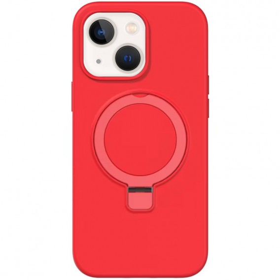 Чохол Silicone Case Full Protective NO LOGO with Ring для Apple iPhone 15 (6.1") Red