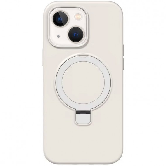 Чохол Silicone Case Full Protective NO LOGO with Ring для Apple iPhone 15 (6.1") White