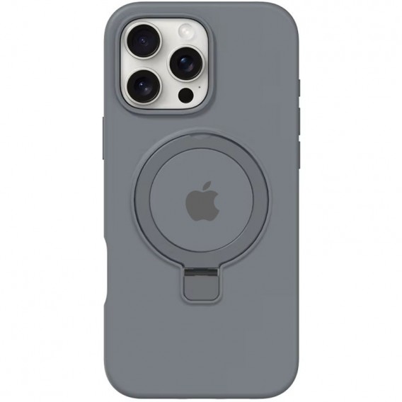 Чехол Silicone Case Full Protective with Ring для Apple iPhone 16 Pro Max (6.9") Grey