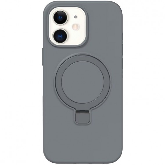 Чохол Silicone Case Full Protective NO LOGO with Ring для Apple iPhone 11 (6.1") Grey