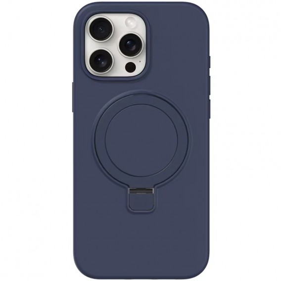 Чехол Silicone Case Full Protective NO LOGO with Ring для Apple iPhone 12 Pro Max (6.7") Dark Blue