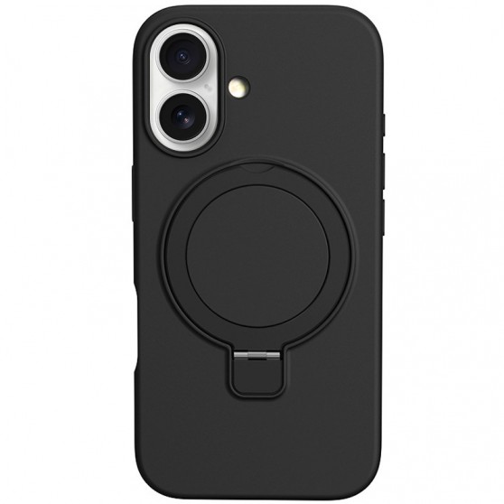 Чохол Silicone Case Full Protective NO LOGO with Ring для Apple iPhone 16 (6.1") Black