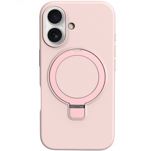 Чохол Silicone Case Full Protective NO LOGO with Ring для Apple iPhone 16 (6.1") Pink