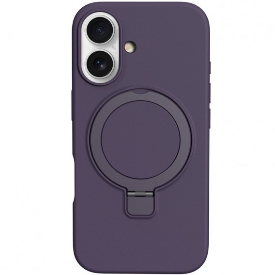 Чохол Silicone Case Full Protective NO LOGO with Ring для Apple iPhone 16 (6.1") Purple