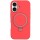 Чохол Silicone Case Full Protective NO LOGO with Ring для Apple iPhone 16 (6.1") Red
