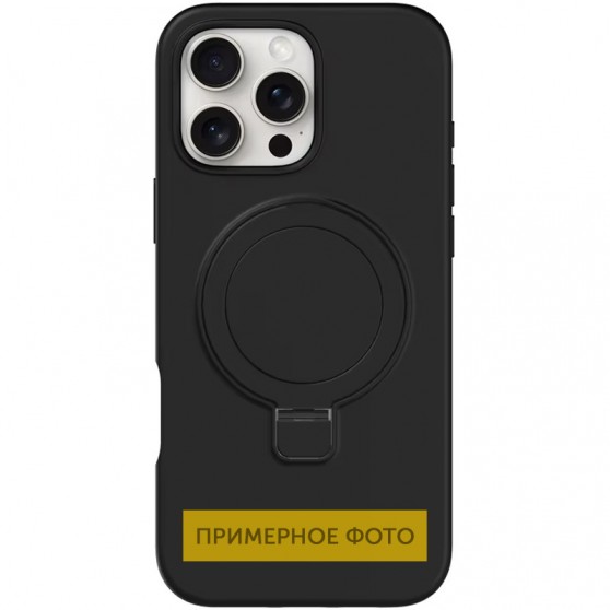 Чохол Silicone Case Full Protective NO LOGO with Ring для Apple iPhone 16e (6.1") Black