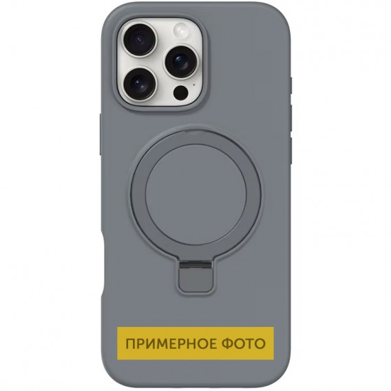 Чохол Silicone Case Full Protective NO LOGO with Ring для Apple iPhone 16e (6.1") Grey