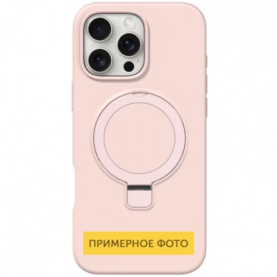 Чохол Silicone Case Full Protective NO LOGO with Ring для Apple iPhone 16e (6.1") Pink