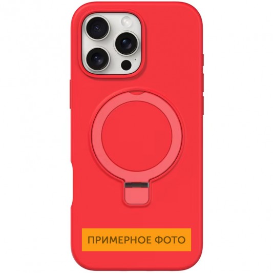 Чехол Silicone Case Full Protective NO LOGO with Ring для Apple iPhone 16e (6.1") Red
