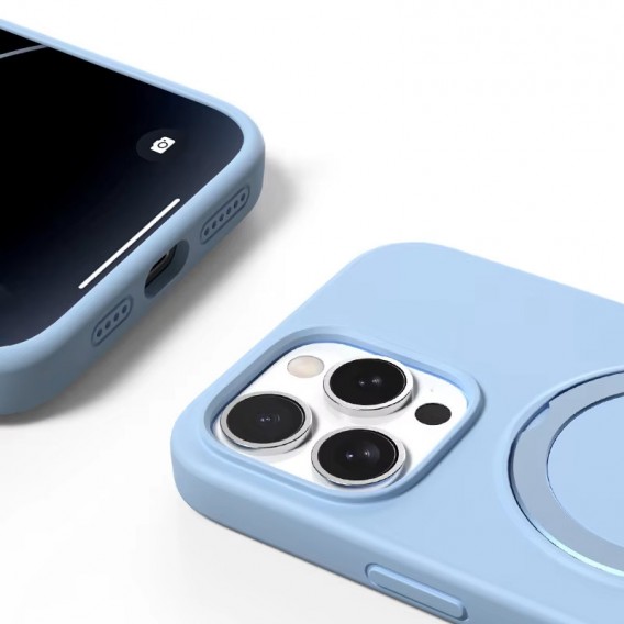 Чехол Silicone Case Full Protective with Ring для Apple iPhone 12 Pro/12 (6.1") Blue