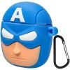 Силиконовый футляр Marvel & DC series для наушников AirPods 1/2 + карабин