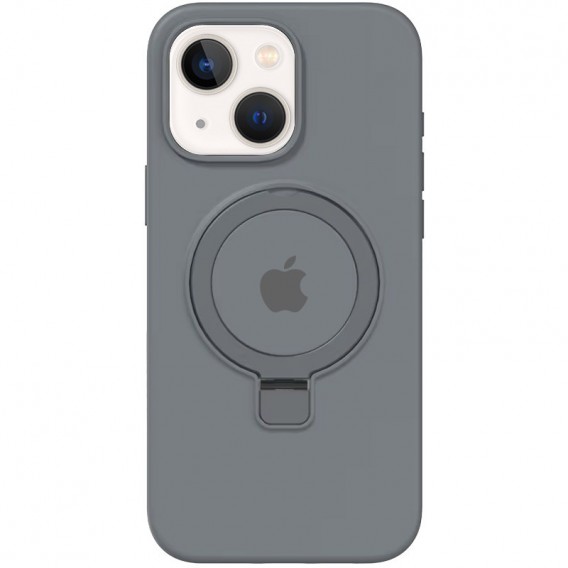 Чохол Silicone Case Full Protective with Ring для Apple iPhone 15 (6.1") Grey