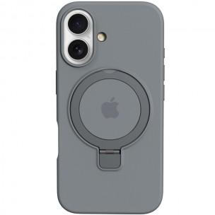 Чехол Silicone Case Full Protective with Ring для Apple iPhone 16 (6.1") Grey