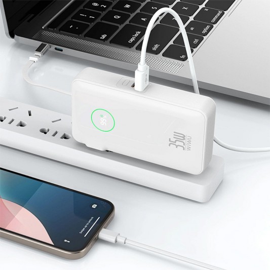 Портативний ЗП Power Bank WIWU Wi-P049 PD20W with cable 10000 mAh White - зображення 1 