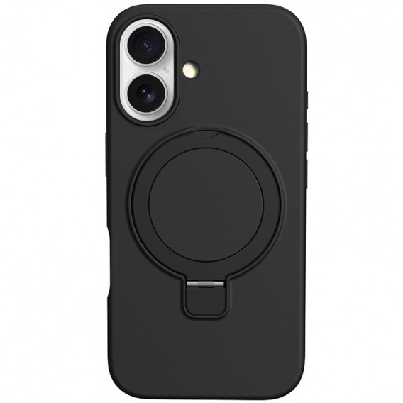 Чохол Silicone Case Full Protective NO LOGO with Ring для Apple iPhone 16 Plus (6.7") Black