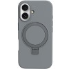 Чохол Silicone Case Full Protective NO LOGO with Ring для Apple iPhone 16 Plus (6.7") Grey