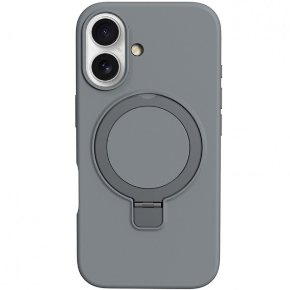 Чохол Silicone Case Full Protective NO LOGO with Ring для Apple iPhone 16 Plus (6.7") Grey